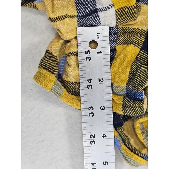 Aerie Plaid Pajama Set Button Up Shirt & Shorts Yellow Blue M Top S Shorts - Picture 12 of 12